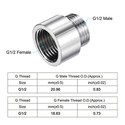 Harfington Nickel Plated Brass Extension Pipe Fitting Thread Coupling Adapter Connector