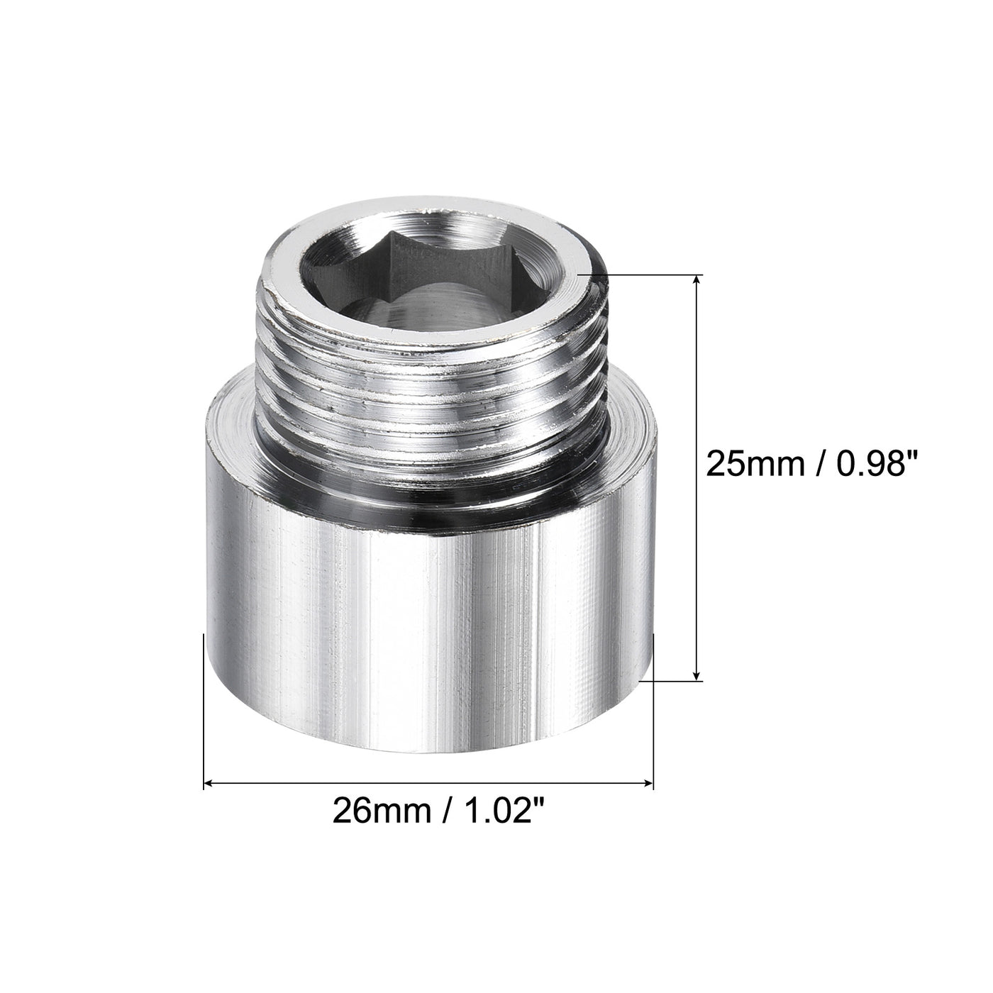 Harfington Nickel Plated Brass Extension Pipe Fitting Thread Coupling Adapter Connector