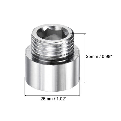 Harfington Nickel Plated Brass Extension Pipe Fitting Thread Coupling Adapter Connector