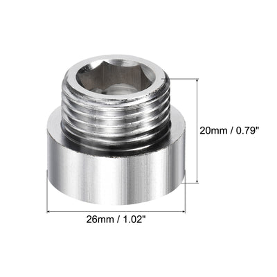 Harfington Nickel Plated Brass Extension Pipe Fitting Thread Coupling Adapter Connector