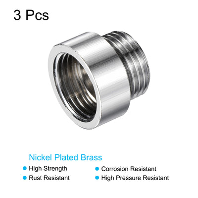 Harfington Nickel Plated Brass Extension Pipe Fitting Thread Coupling Adapter Connector