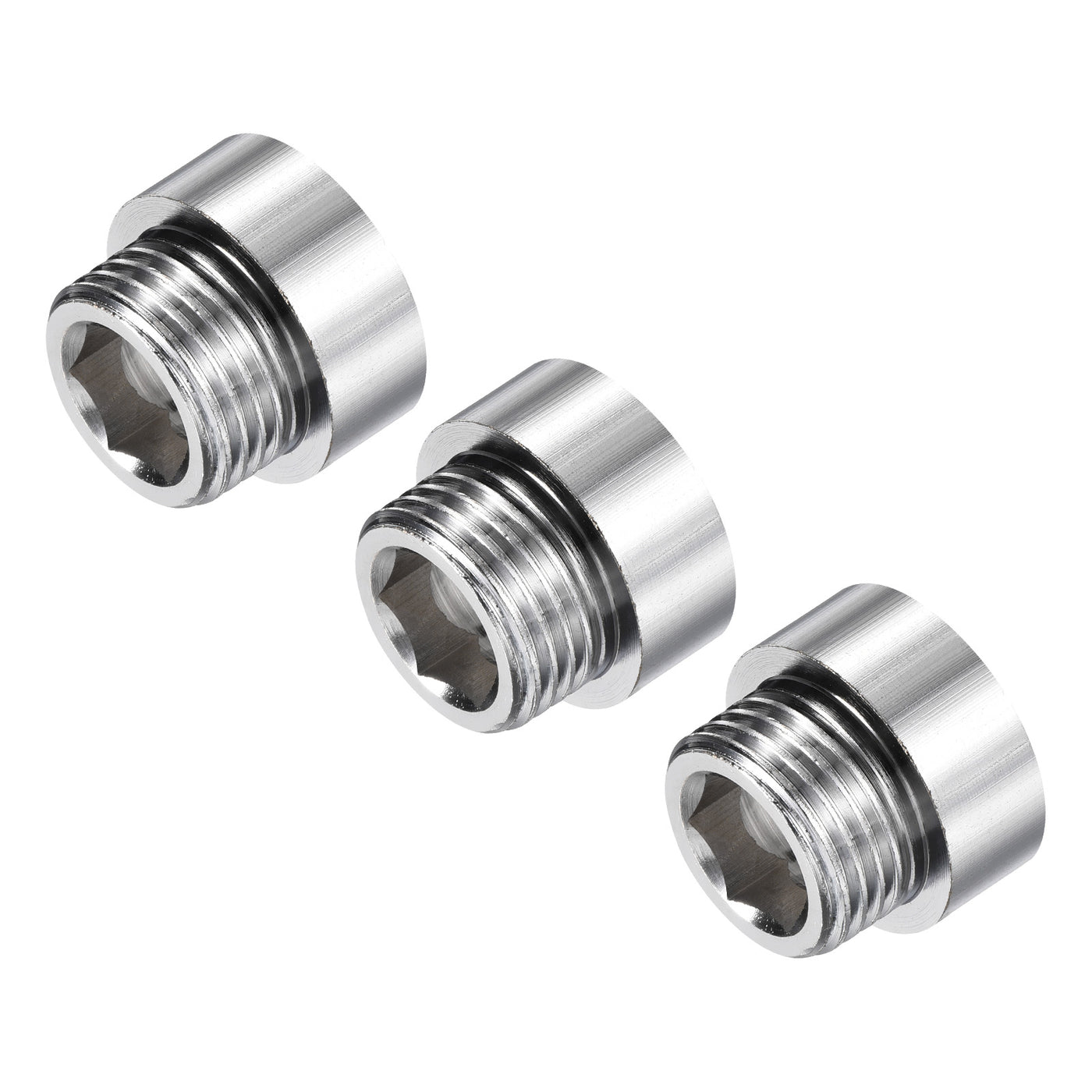 Harfington Nickel Plated Brass Extension Pipe Fitting Thread Coupling Adapter Connector