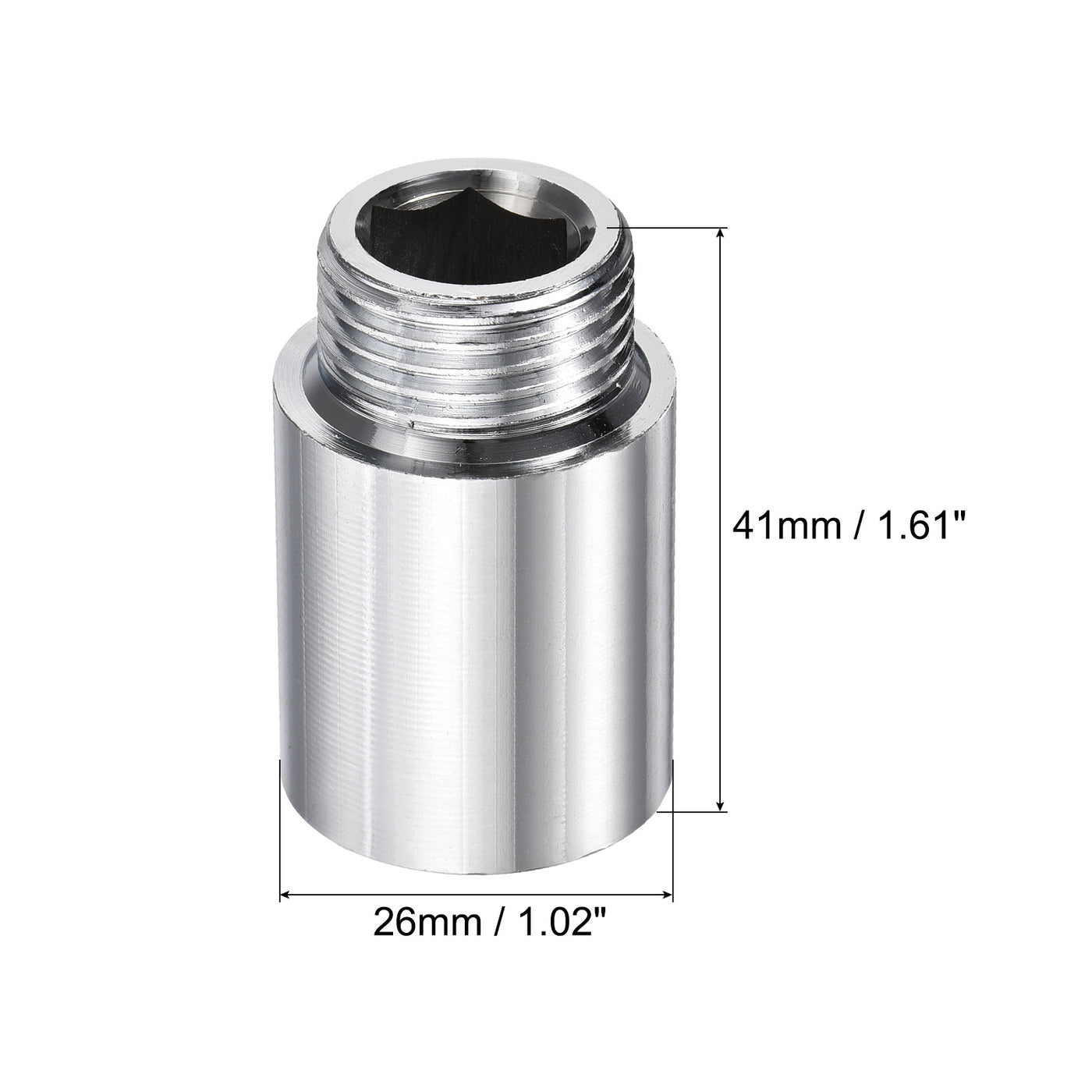 Harfington Nickel Plated Brass Extension Pipe Fitting Thread Coupling Adapter Connector