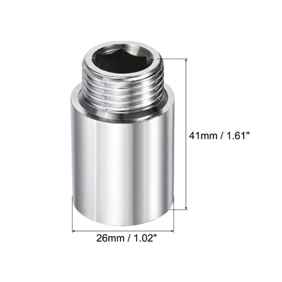 Harfington Nickel Plated Brass Extension Pipe Fitting Thread Coupling Adapter Connector