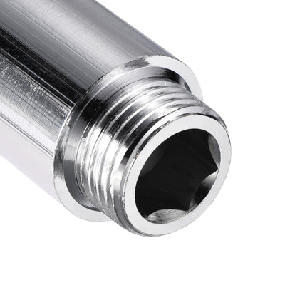 Harfington Nickel Plated Brass Extension Pipe Fitting Thread Coupling Adapter Connector