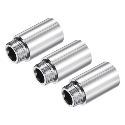 Harfington Nickel Plated Brass Extension Pipe Fitting Thread Coupling Adapter Connector