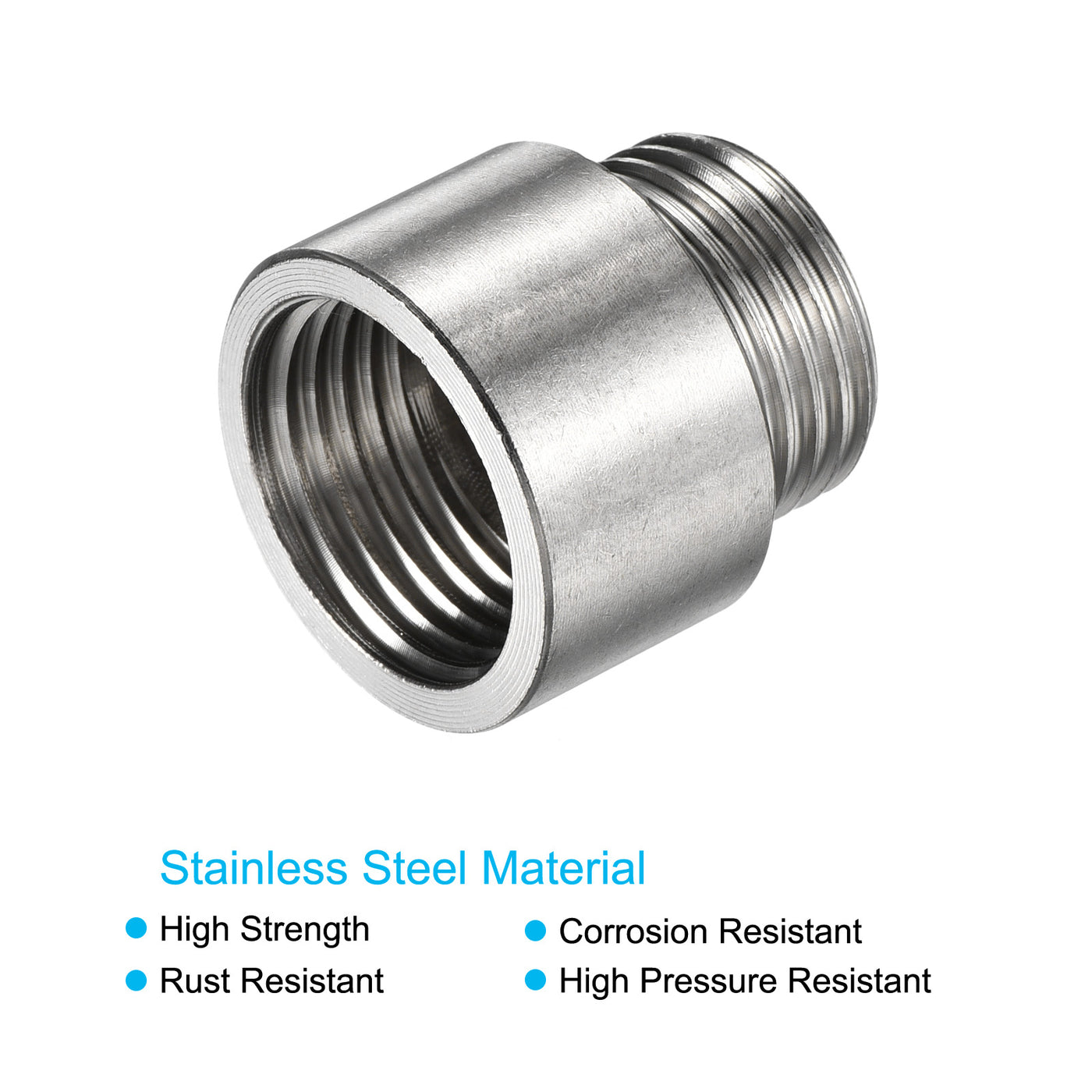Harfington Stainless Steel Extension Pipe Fitting Reducer Coupling Adapter Connector