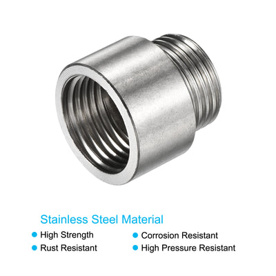 Harfington Stainless Steel Extension Pipe Fitting Reducer Coupling Adapter Connector