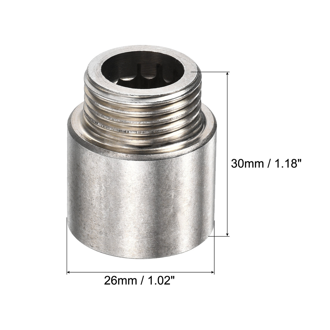 Harfington Stainless Steel Extension Pipe Fitting Reducer Coupling Adapter Connector