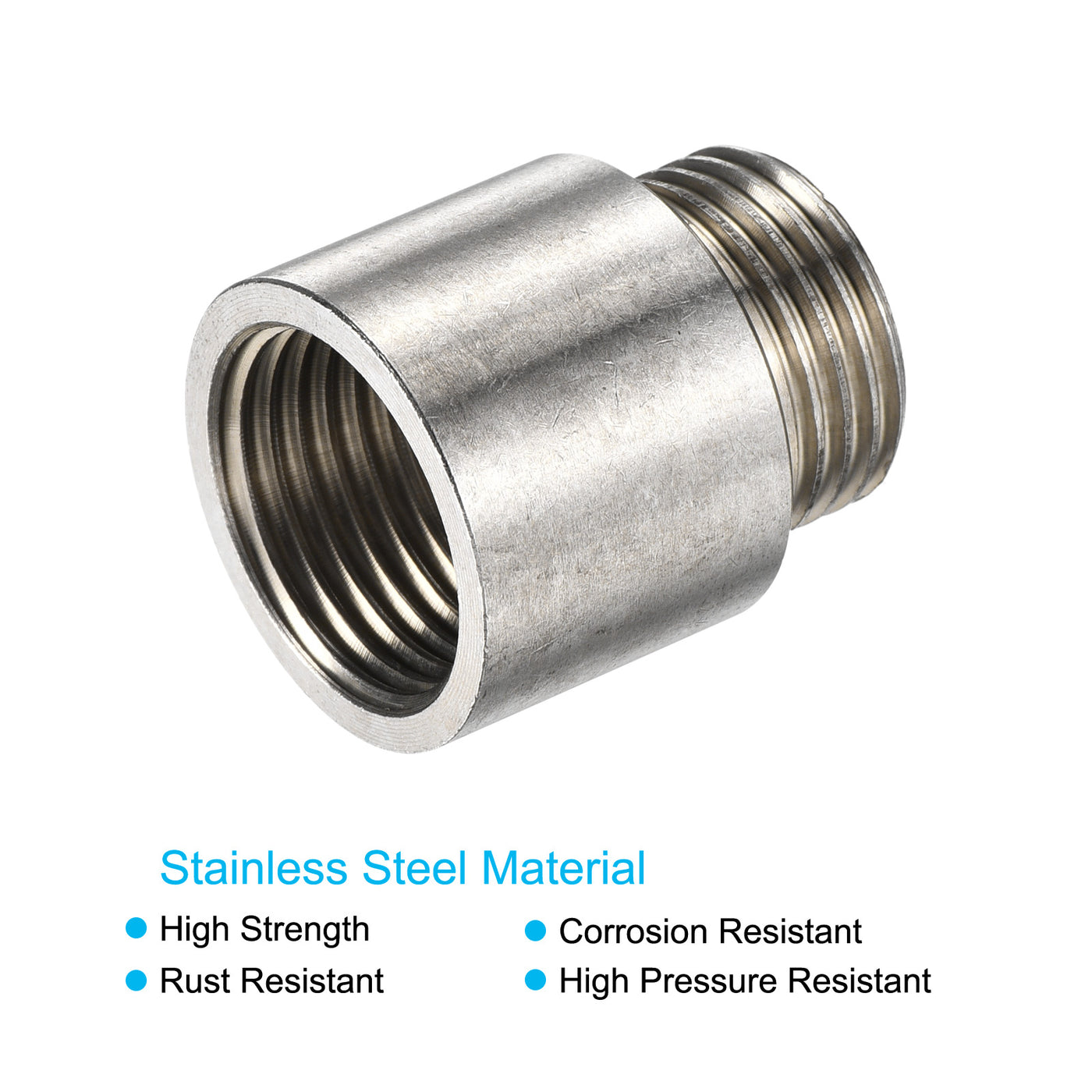 Harfington Stainless Steel Extension Pipe Fitting Reducer Coupling Adapter Connector