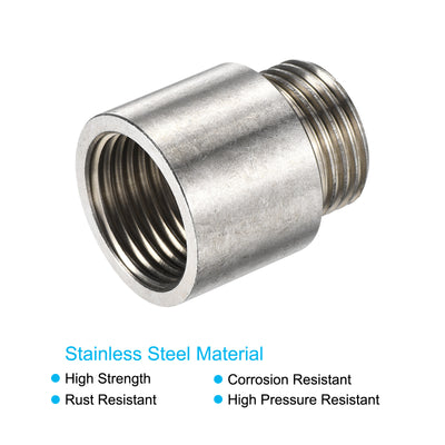 Harfington Stainless Steel Extension Pipe Fitting Reducer Coupling Adapter Connector