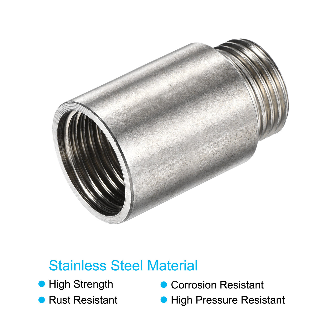 Harfington Stainless Steel Extension Pipe Fitting Reducer Coupling Adapter Connector