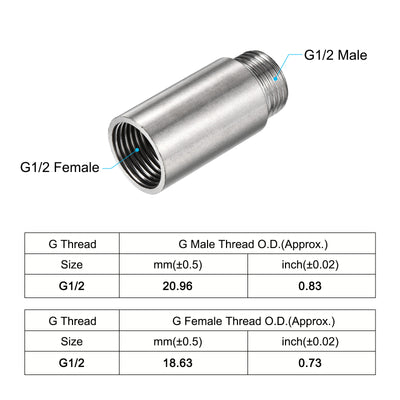 Harfington Stainless Steel Extension Pipe Fitting Reducer Coupling Adapter Connector