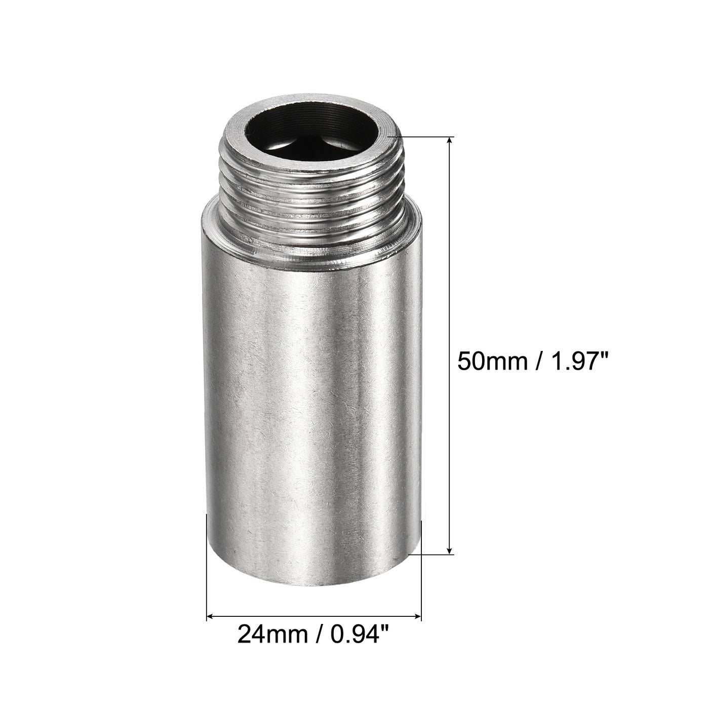 Harfington Stainless Steel Extension Pipe Fitting Reducer Coupling Adapter Connector