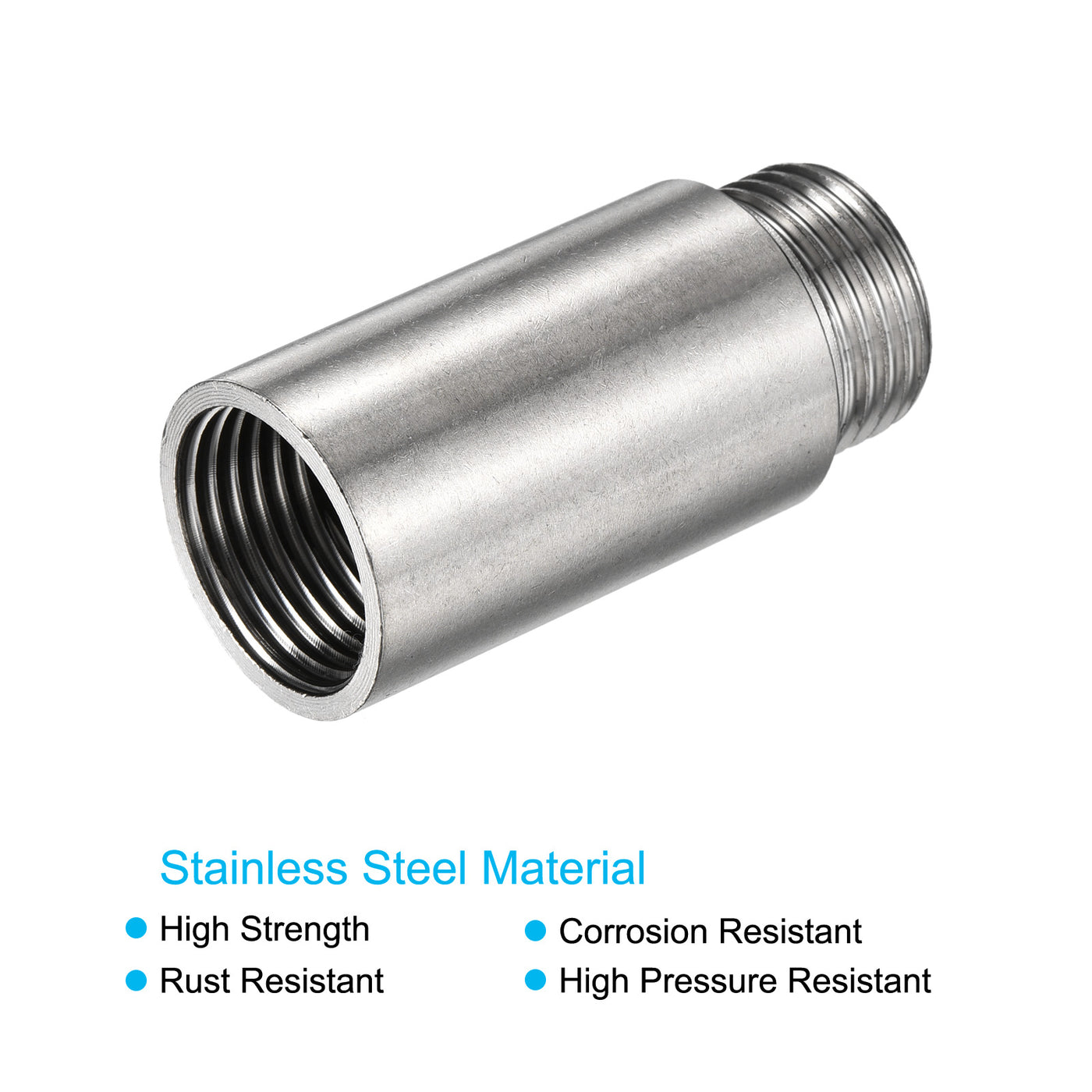 Harfington Stainless Steel Extension Pipe Fitting Reducer Coupling Adapter Connector