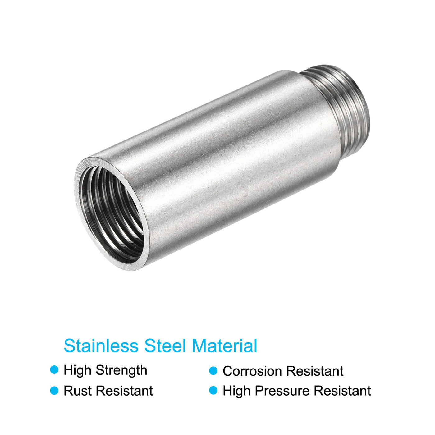 Harfington Stainless Steel Extension Pipe Fitting Reducer Coupling Adapter Connector