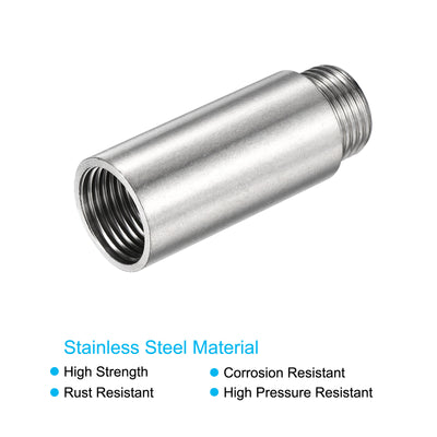 Harfington Stainless Steel Extension Pipe Fitting Reducer Coupling Adapter Connector