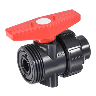 Harfington Slip Union Ball Valve, EPDM O-ring UPVC Socket Type Shut-off Valve Switch for Water Flow Control
