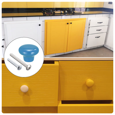 Harfington Ceramic Drawer Knobs, Mushroom Shape Door Pull Handles