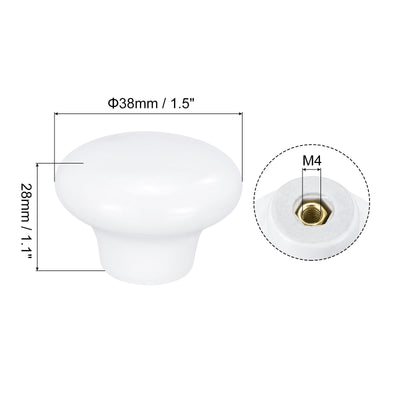 Harfington Ceramic Drawer Knobs, Mushroom Shape Door Pull Handles