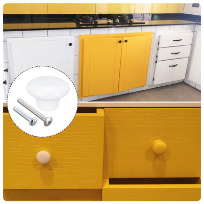 Harfington Ceramic Drawer Knobs, Mushroom Shape Door Pull Handles