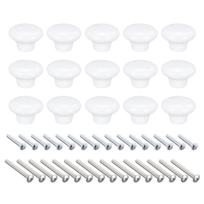 Harfington Ceramic Drawer Knobs, Mushroom Shape Door Pull Handles