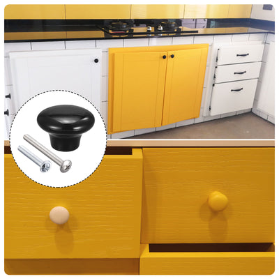 Harfington Ceramic Drawer Knobs, Mushroom Shape Door Pull Handles