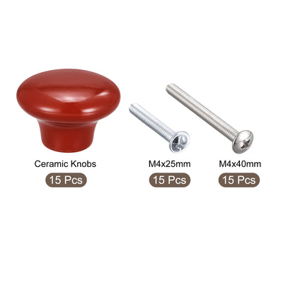 Harfington Ceramic Drawer Knobs, Mushroom Shape Door Pull Handles