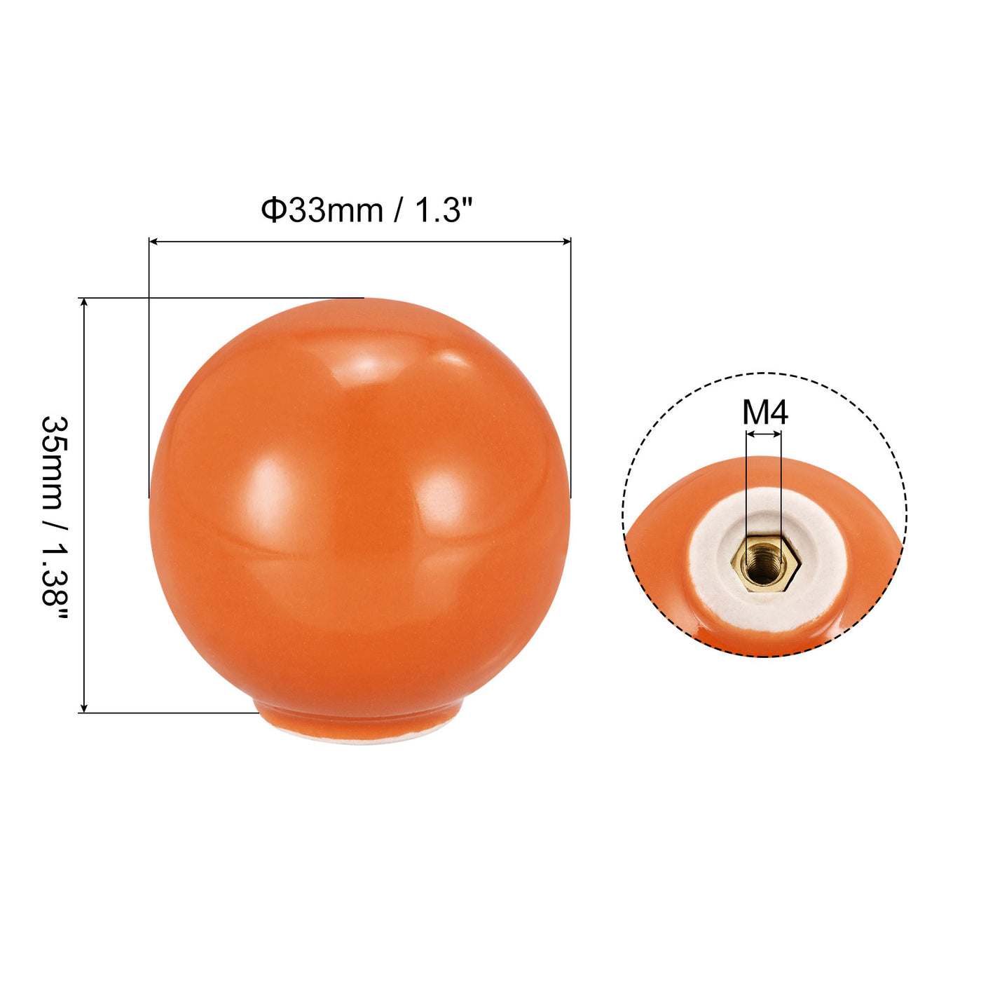 Harfington Ceramic Drawer Knobs,  Ball Shape Door Pull Handle