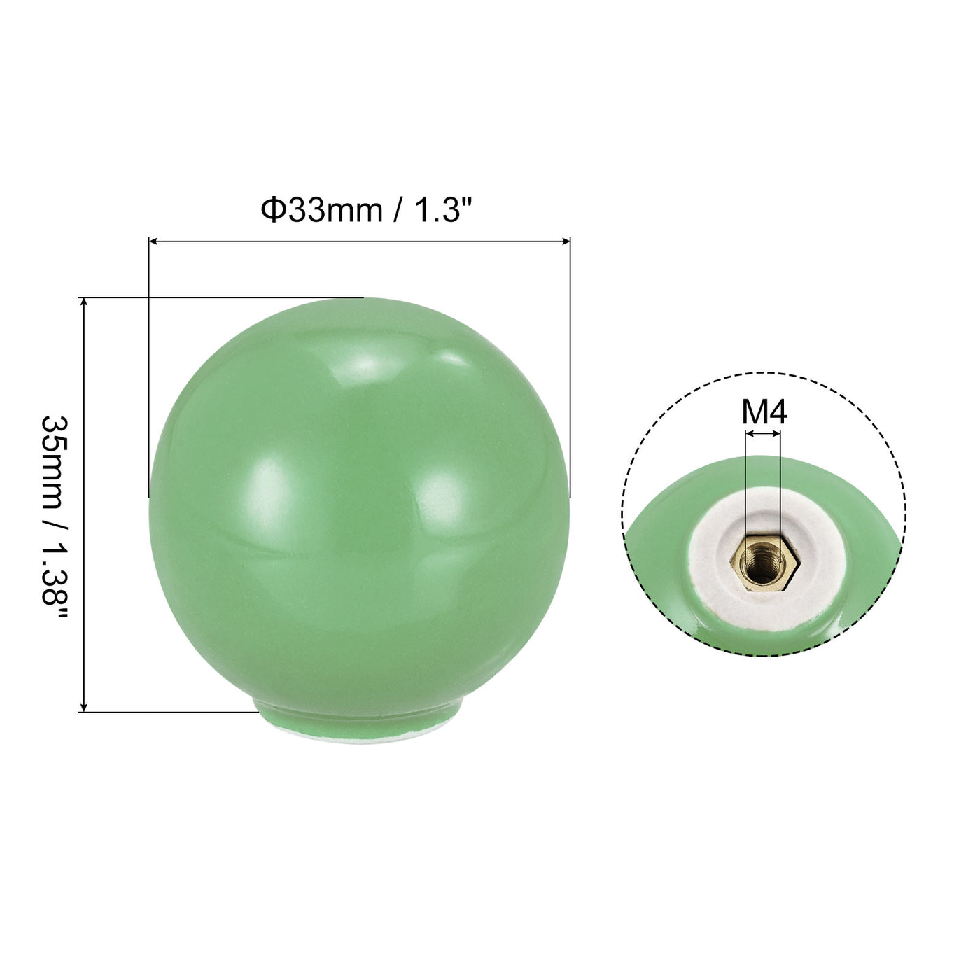 Harfington Ceramic Drawer Knobs,  Ball Shape Door Pull Handle