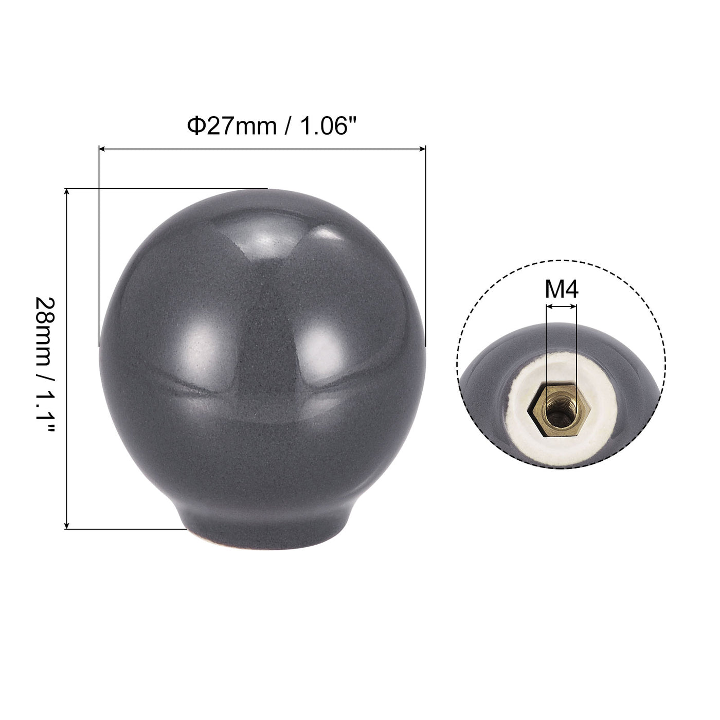 Harfington Ceramic Drawer Knobs,  Ball Shape Door Pull Handle