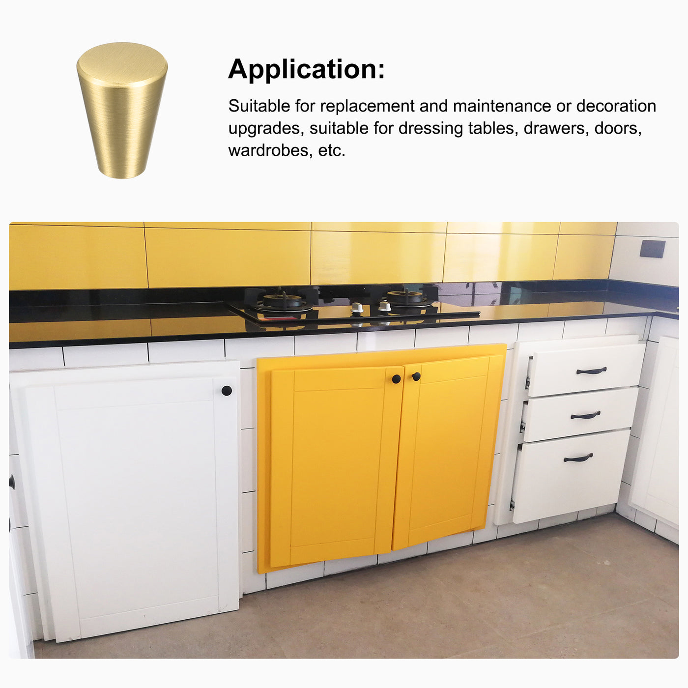 Harfington Drawer Knobs, Wardrobe Door Pull Handle for Office