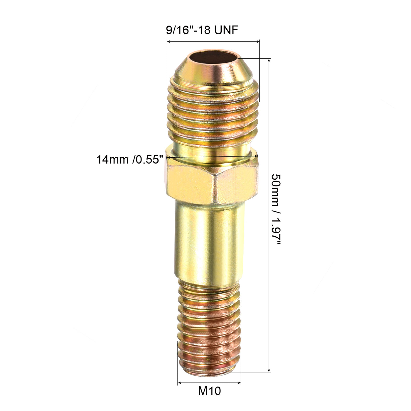 Harfington Extension Pipe Fitting Male to Male Thread Adapter Connector Hex Coupling