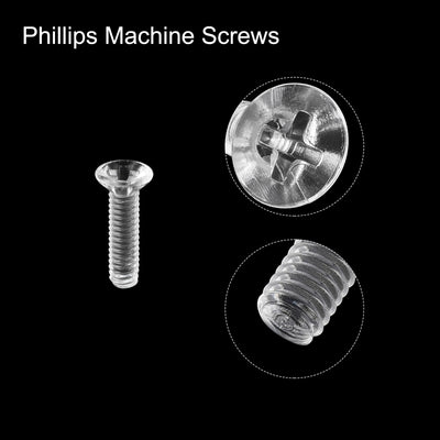 Harfington Plastic Phillips Machine Screws, PC Flat Head Machine Bolts