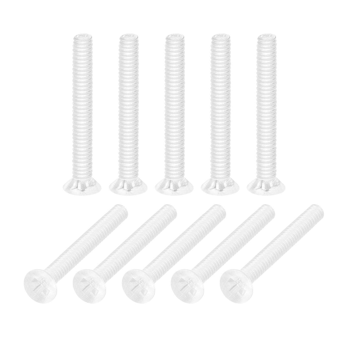 Harfington Plastic Phillips Machine Screws, PC Flat Head Machine Bolts