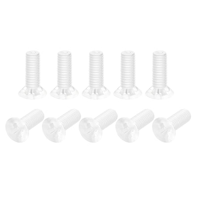Harfington Plastic Phillips Machine Screws, PC Flat Head Machine Bolts
