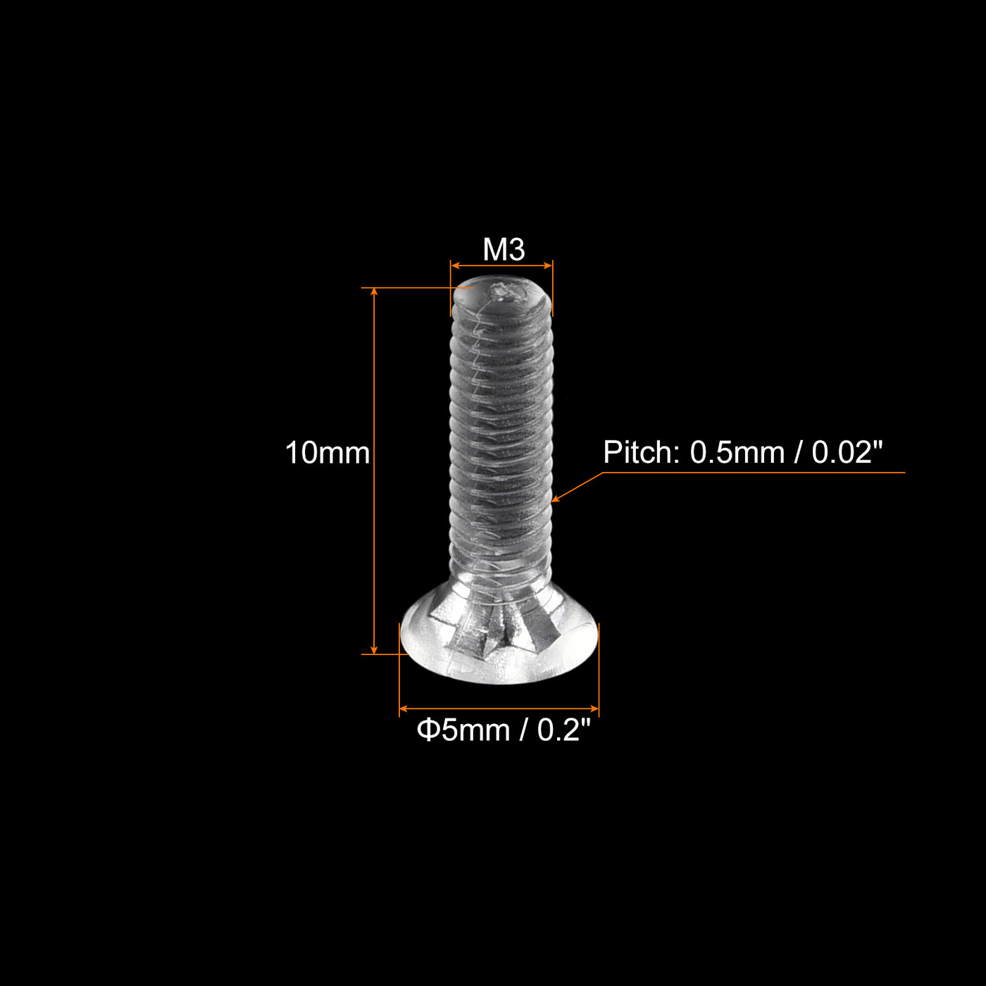 Harfington Plastic Phillips Machine Screws, PC Flat Head Machine Bolts