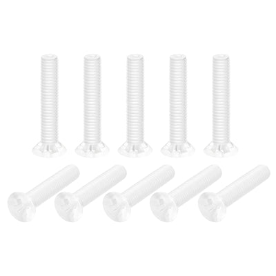 Harfington Plastic Phillips Machine Screws, PC Flat Head Machine Bolts