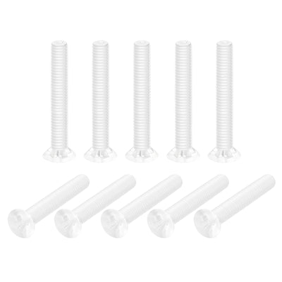 Harfington Plastic Phillips Machine Screws, PC Flat Head Machine Bolts