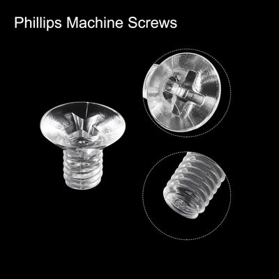 Harfington Plastic Phillips Machine Screws PC Flat Head Machine Bolts