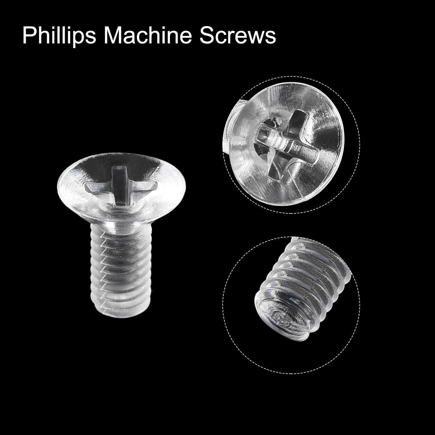Harfington Plastic Phillips Machine Screws PC Flat Head Machine Bolts