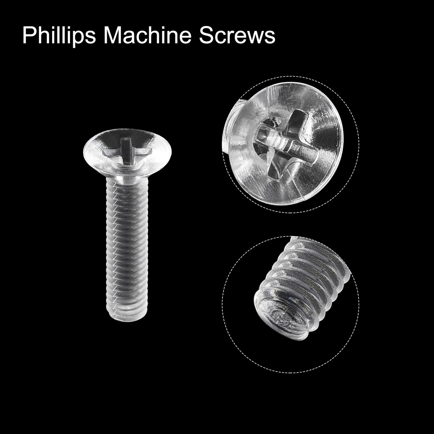 Harfington Plastic Phillips Machine Screws PC Flat Head Machine Bolts