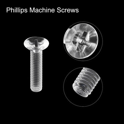 Harfington Plastic Phillips Machine Screws PC Flat Head Machine Bolts