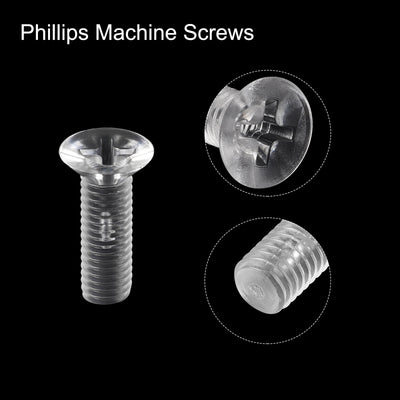Harfington Plastic Phillips Machine Screws PC Flat Head Machine Bolts