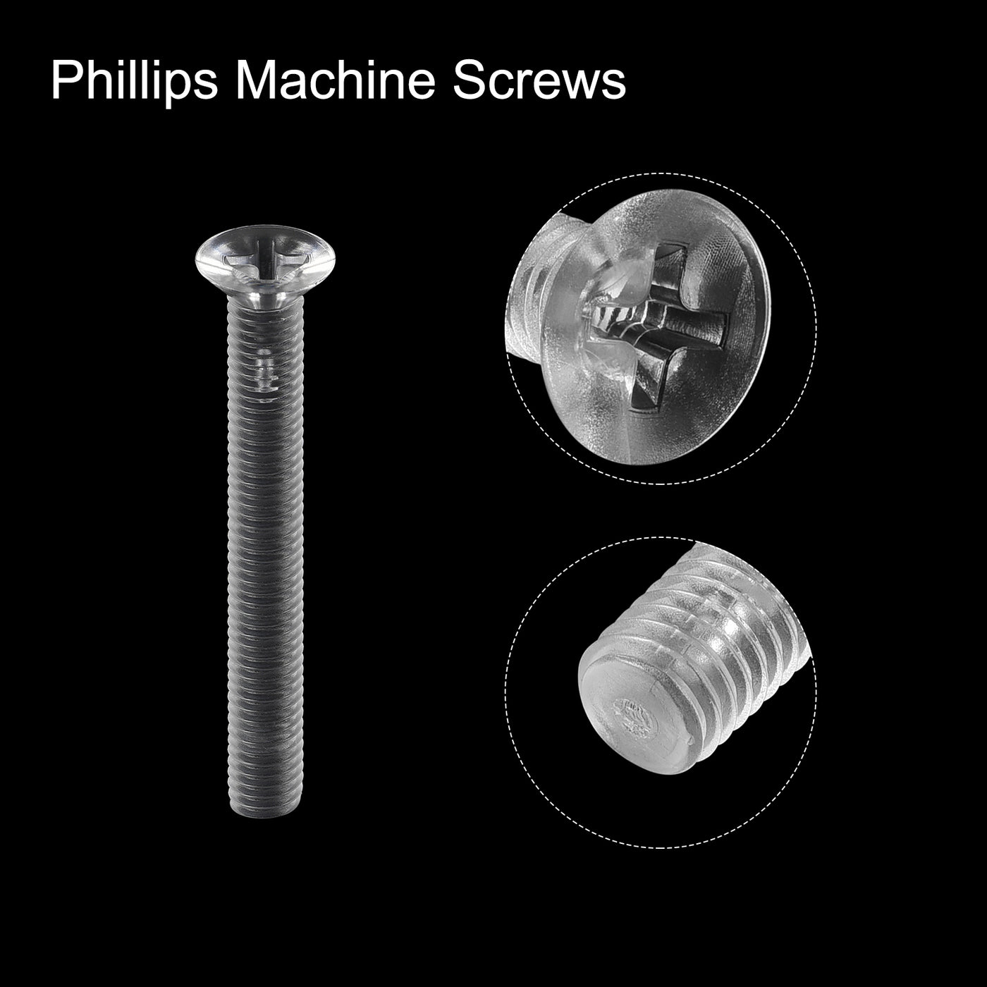 Harfington Plastic Phillips Machine Screws PC Flat Head Machine Bolts