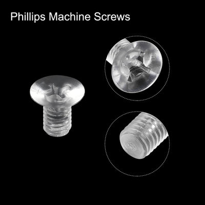 Harfington Plastic Phillips Machine Screws, PC Flat Head Machine Bolt