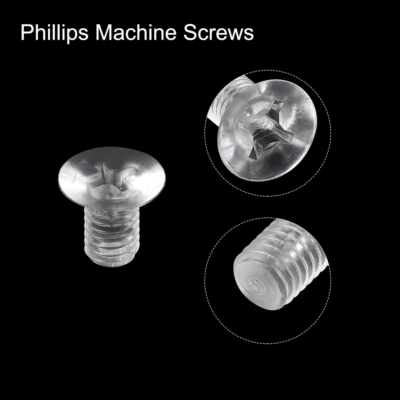 Harfington Plastic Phillips Machine Screws, PC Flat Head Machine Bolt