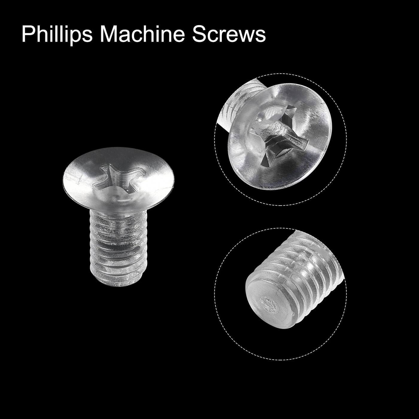 Harfington Plastic Phillips Machine Screws, PC Flat Head Machine Bolt