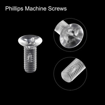 Harfington Plastic Phillips Machine Screws, PC Flat Head Machine Bolt