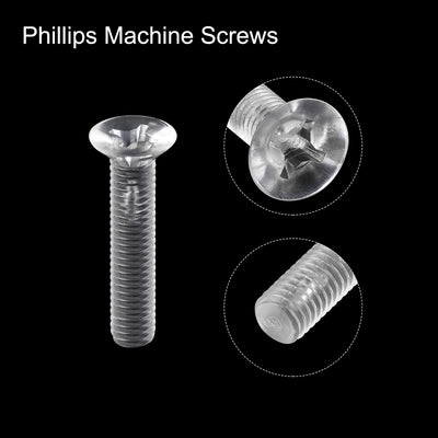 Harfington Plastic Phillips Machine Screws, PC Flat Head Machine Bolt